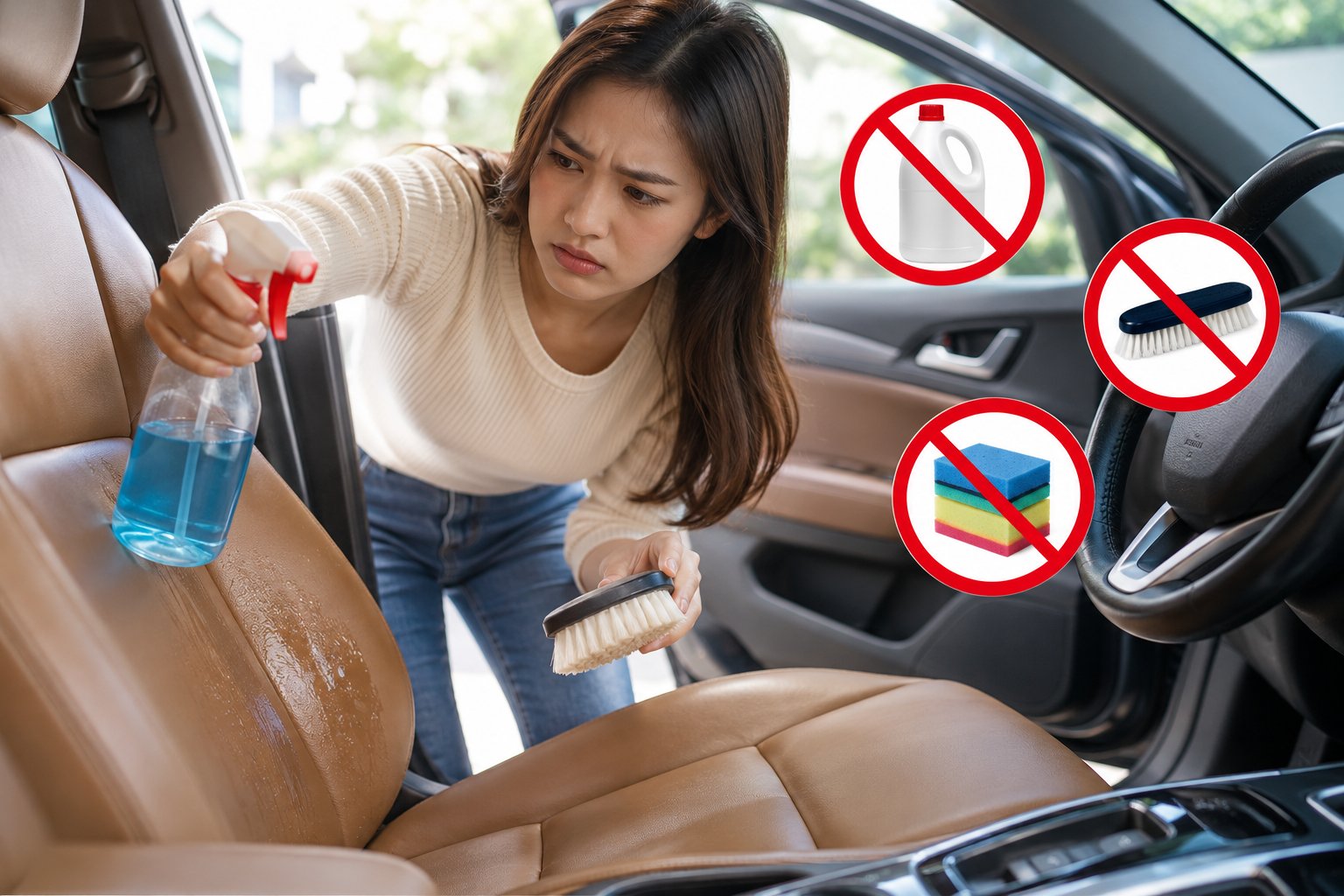 Ảnh minh hoạ: Cách vệ sinh ghế da ô tô tại nhà an toàn