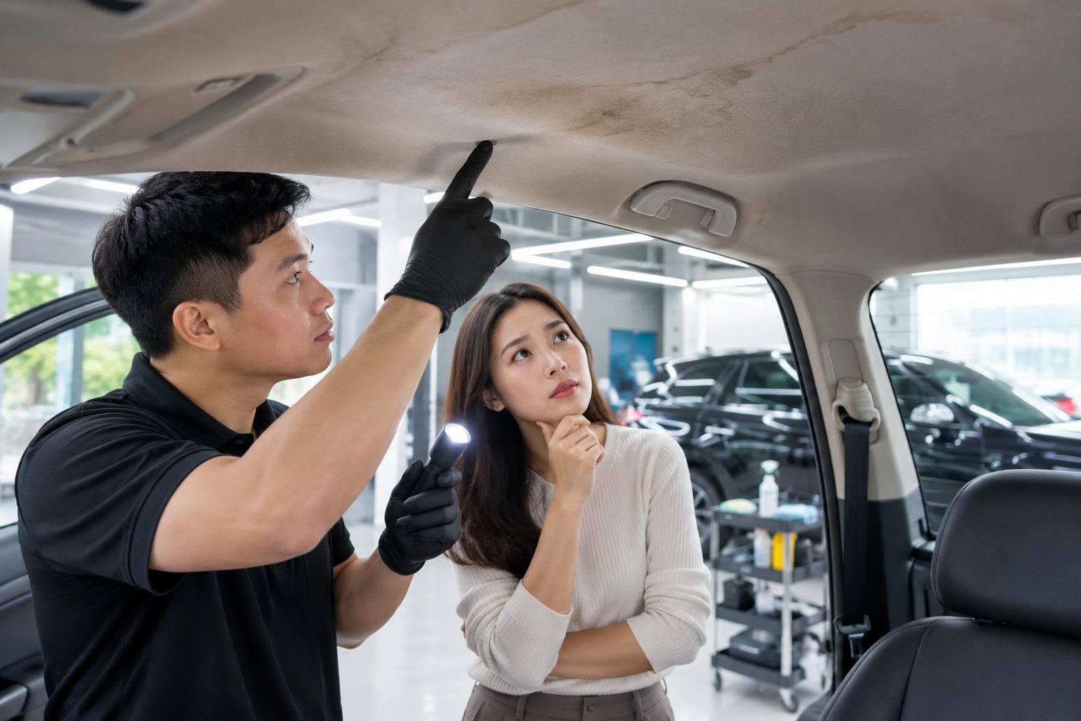 Ảnh minh hoạ: Vệ sinh trần nỉ ô tô tại nhà: 5 bước an toàn