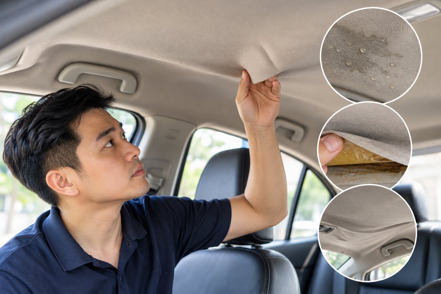 Ảnh minh hoạ: Trần nỉ ô tô bị xệ sau vệ sinh: Nguyên nhân, xử lý