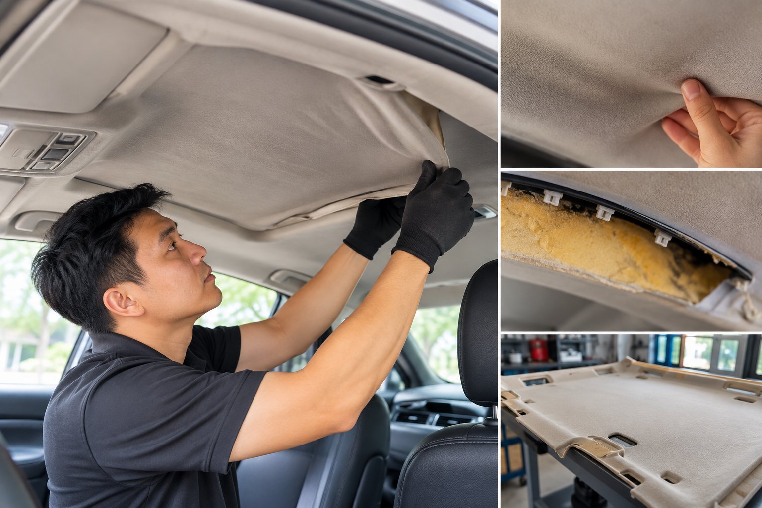 Ảnh minh hoạ: Trần nỉ ô tô bị xệ sau vệ sinh: Nguyên nhân, xử lý